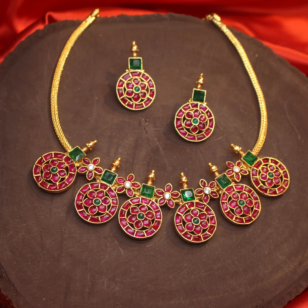Ambika Earrings - Red & Green