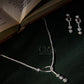 Floral Halo Drop Diamond Crush Necklace Set