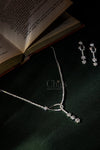 Floral Halo Drop Diamond Crush Necklace Set