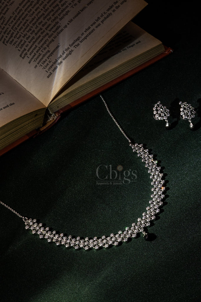 Crystal Box Floral Diamond Crush Necklace Set