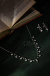 Silver Star Drop Diamond Crush Necklace Set