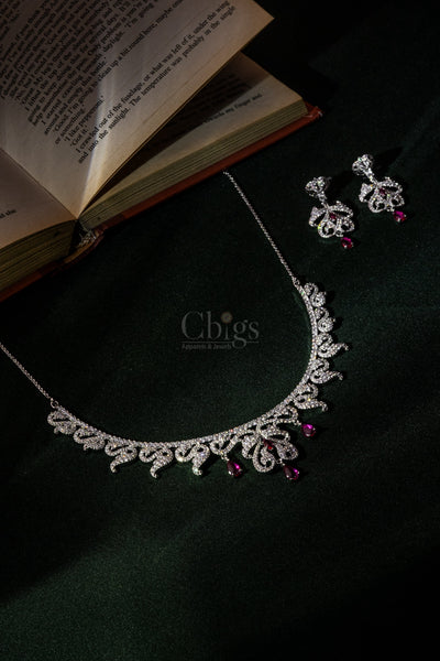 Crimson Royale Diamond Crush Necklace Set