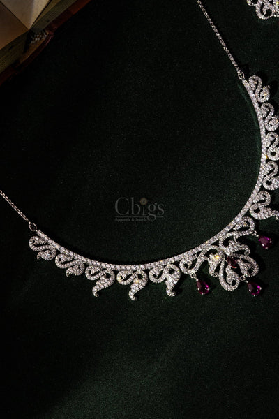 Crimson Royale Diamond Crush Necklace Set