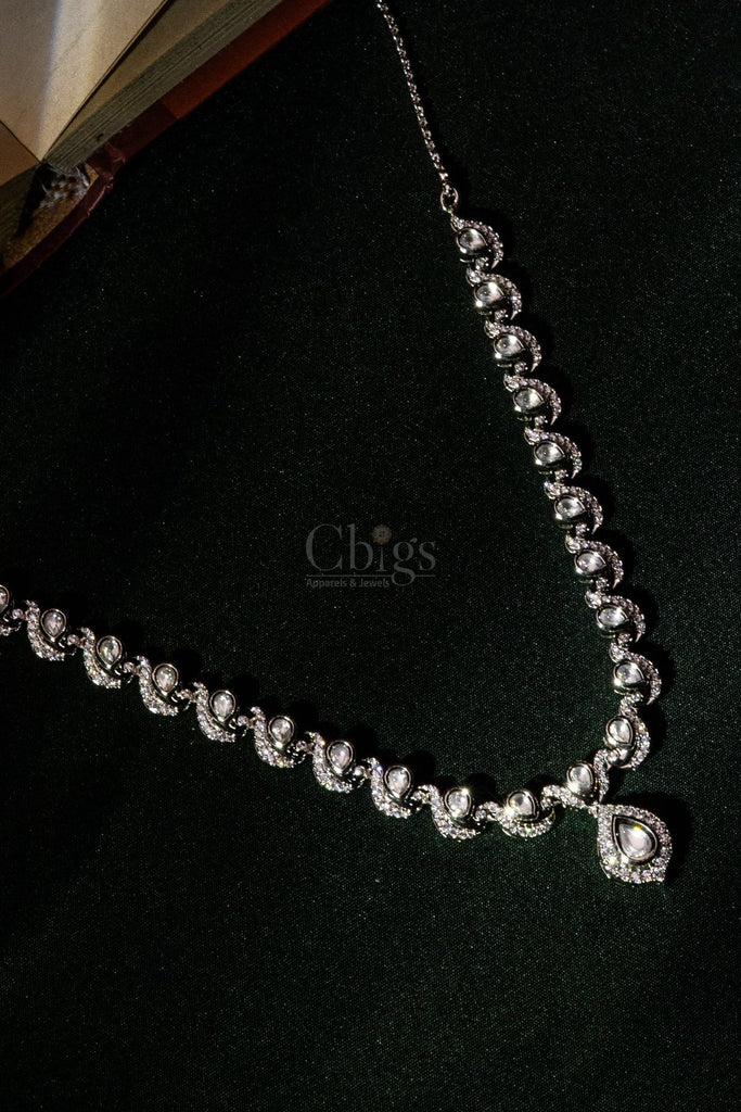 Moonlit Paisley Diamond Crush Necklace Set