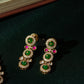Emerald Ruby Rosette Diamond Crush Necklace Set