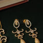 Golden Spiral Crest Diamond Crush Necklace Set - A-393