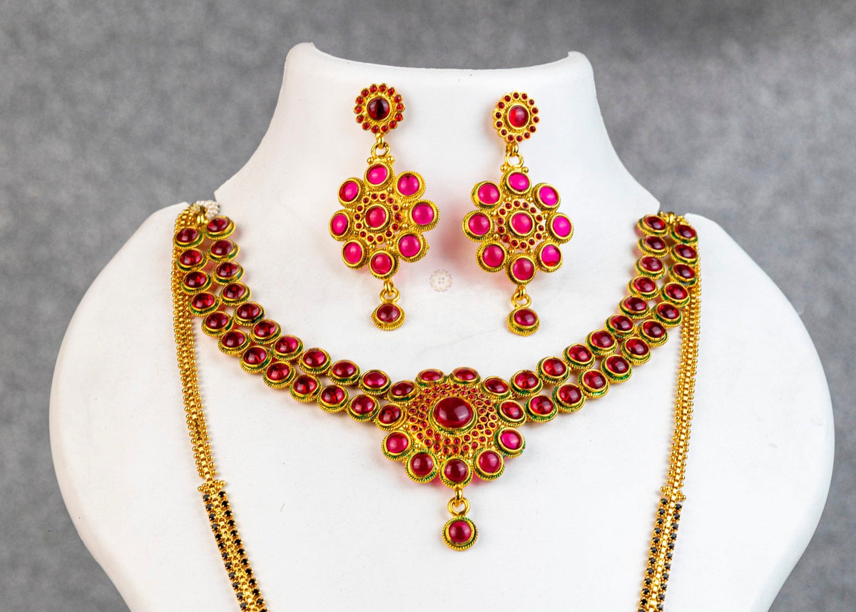 Ruby Rosette Antique Combo Set - ATN - 013