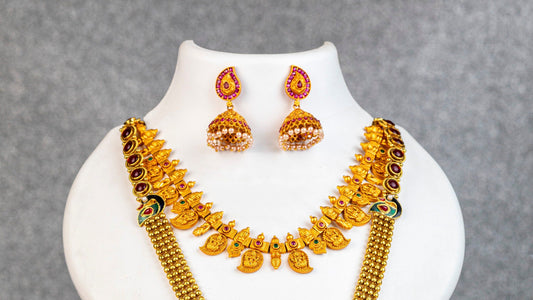 Twin Peacock Lakshmi Grand Antique Haram Set