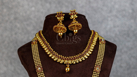 Antique Kundan Jhumka Multi Strand Layered Set