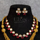 Ruby Kundan Temple Plaque Antique Layered Set