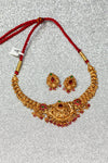 Ruby Gaja Devi Antique Necklace Set