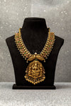 Peacock Ganesha Kundan Antique Necklace - ATH - 040