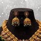 Emerald Peacock Arch Antique Necklace Set - ATN - 402