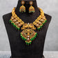 Emerald Peacock Arch Antique Necklace Set - ATN - 402