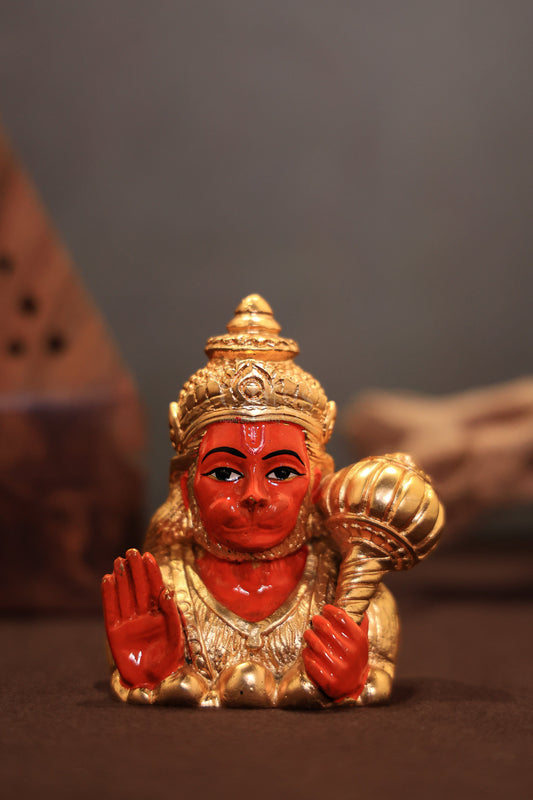 Anjaneya idol red gold mace