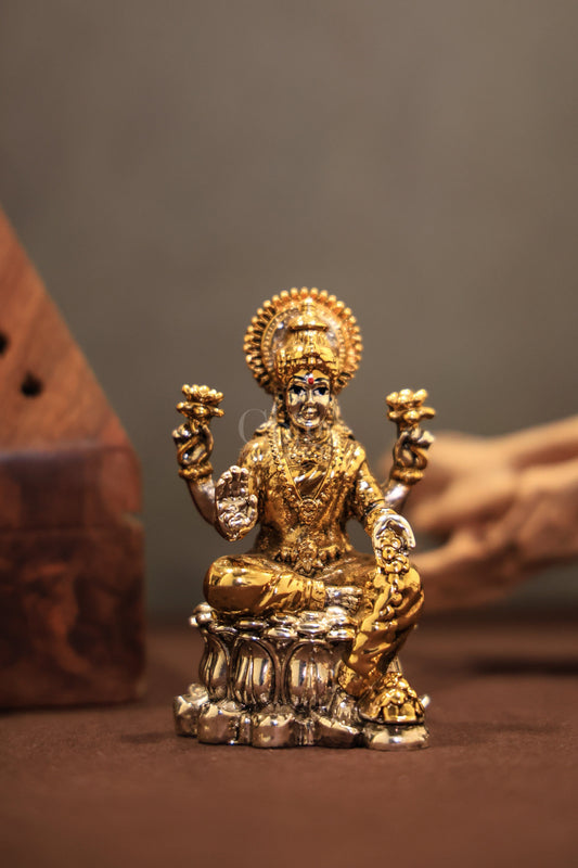 Lakshmi idol dual tone seated