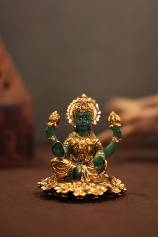Lakshmi idol hand painted green