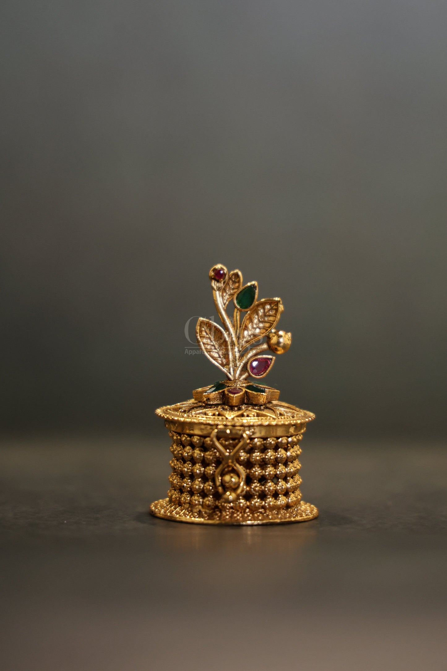 Antique brass kungumachimizh leaf floral