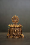 Antique brass kumkum box hexagonal