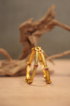 Antique brass bangle ruby medallion
