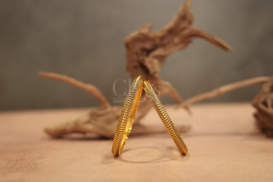 Antique brass plain bangle textured