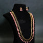Pink Pavalamalli Green Stone Floral Kemp Haram