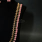 Pink Pavalamalli Green Stone Floral Kemp Haram