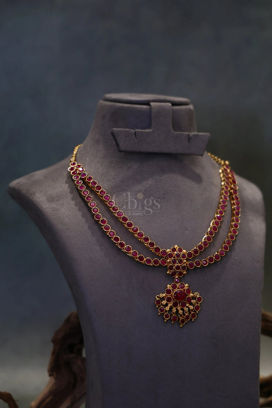 Ruby Double Line Medallion Kemp Attigai