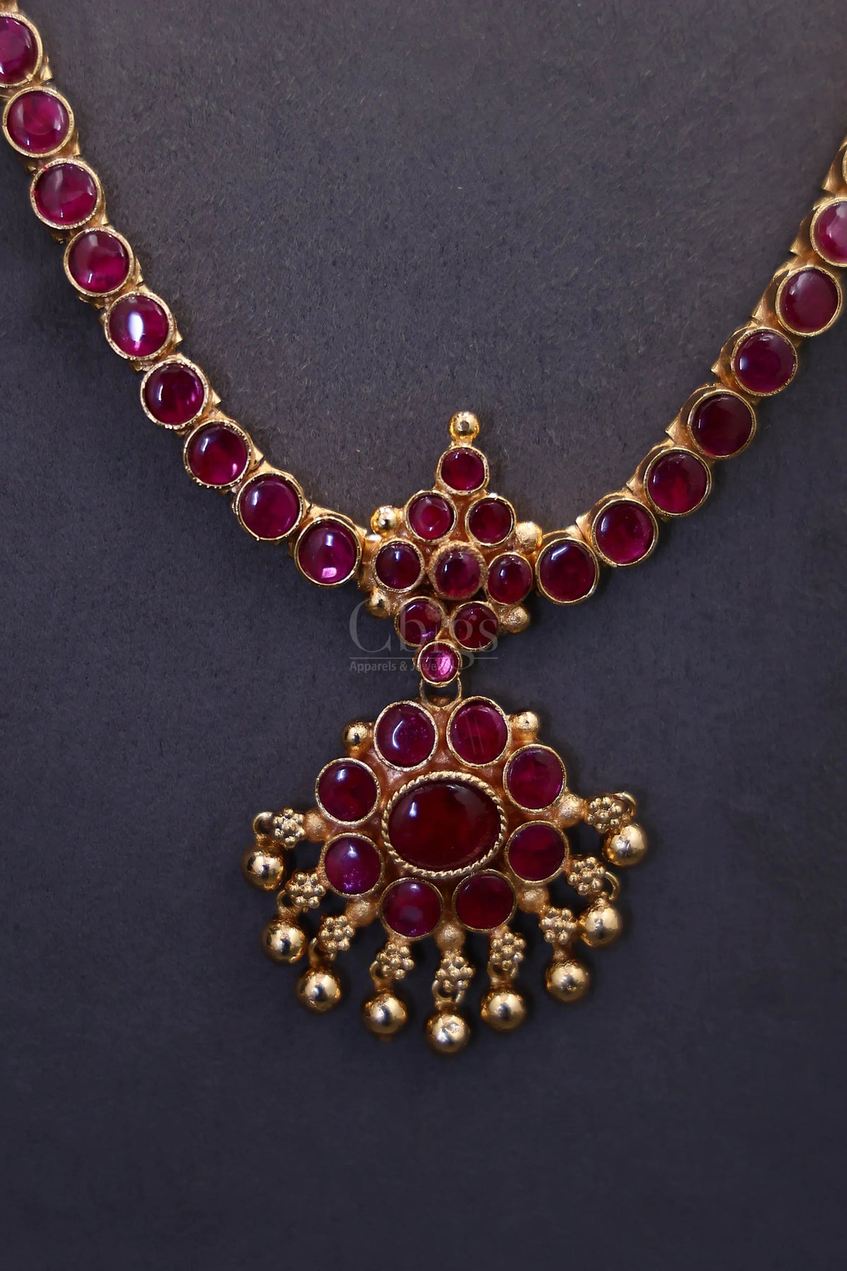 Ruby Floral Mugappu Kemp Attigai