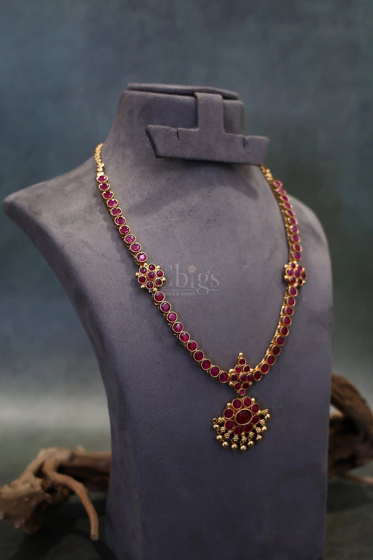 Ruby Floral Mugappu Kemp Attigai