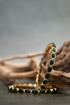Green Oval Kemp Bangle Pair
