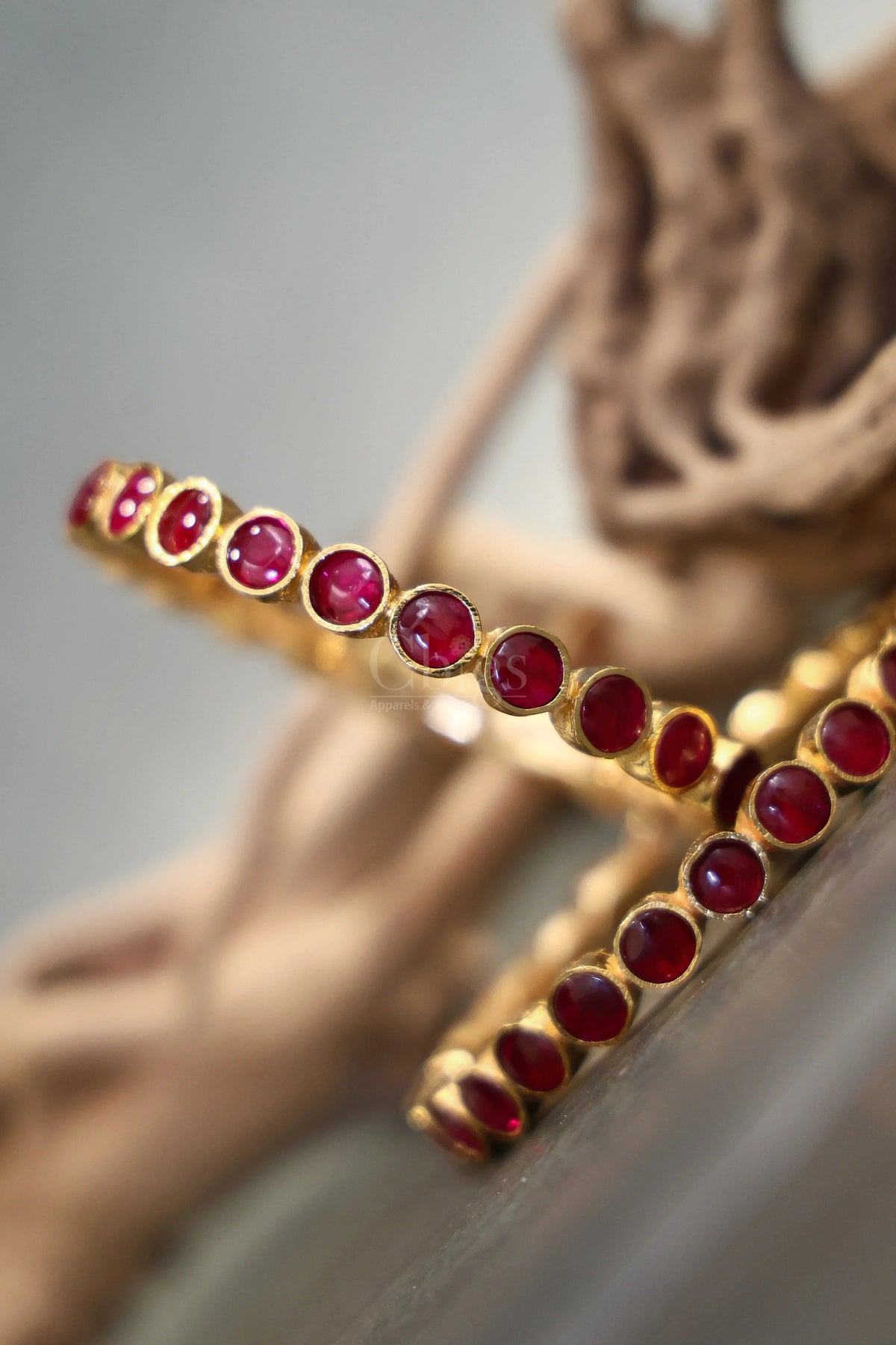 Ruby Round Kemp Bangle Pair