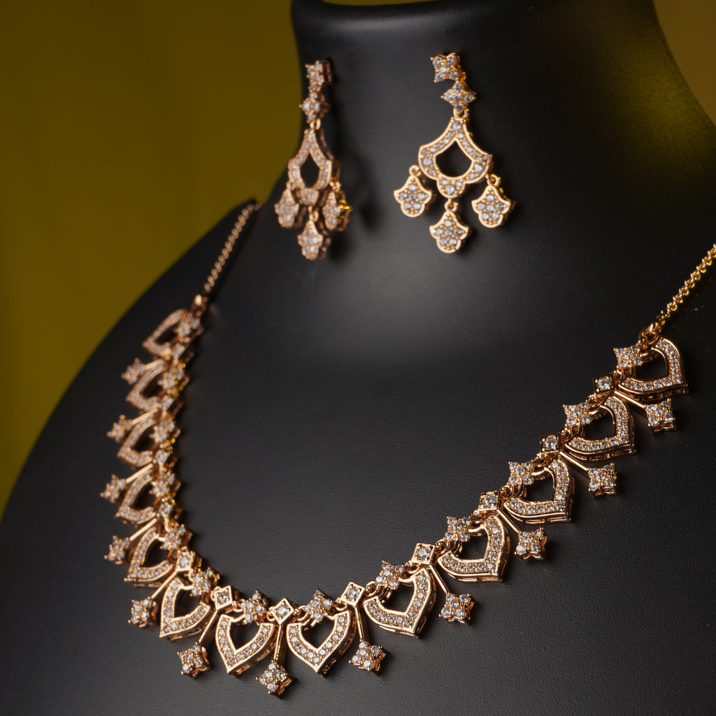 Aarvi Diamond Crush Necklace Set – Sparkle in Every Curve