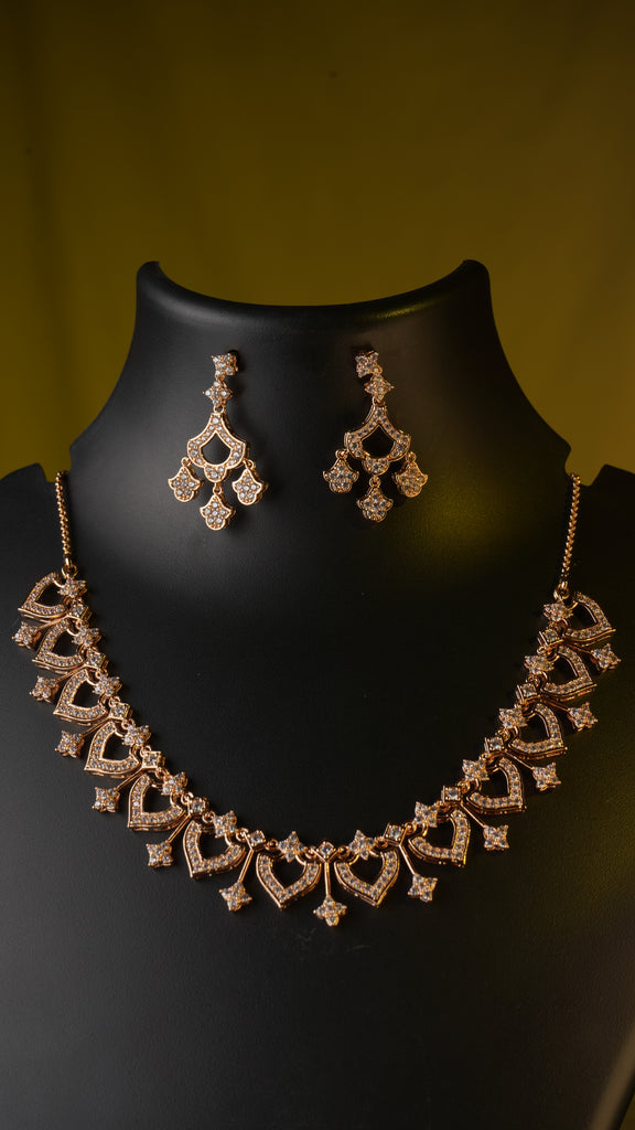 Aarvi Diamond Crush Necklace Set – Sparkle in Every Curve