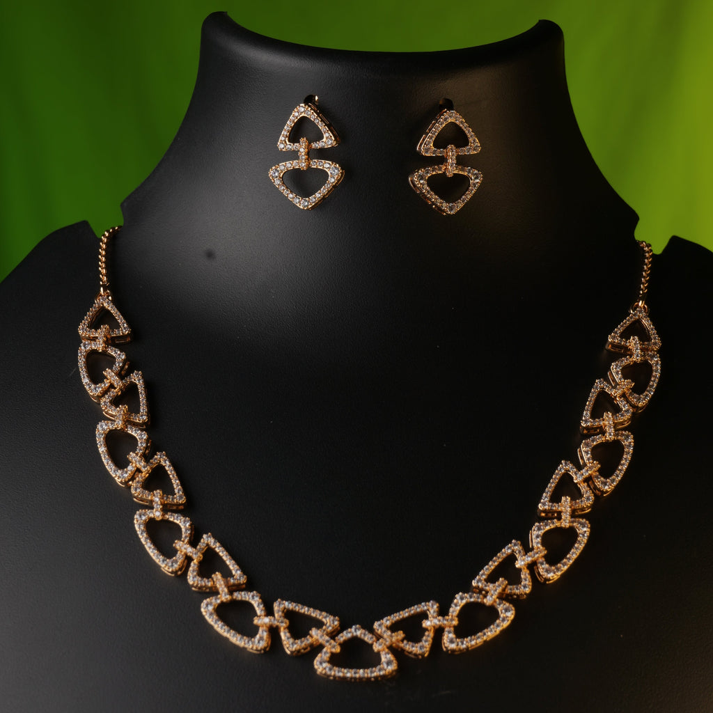 Syrah Diamond Crush Necklace Set – Modern, Sleek & Sophisticated