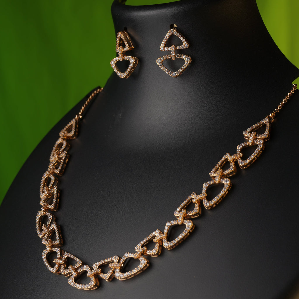 Syrah Diamond Crush Necklace Set – Modern, Sleek & Sophisticated