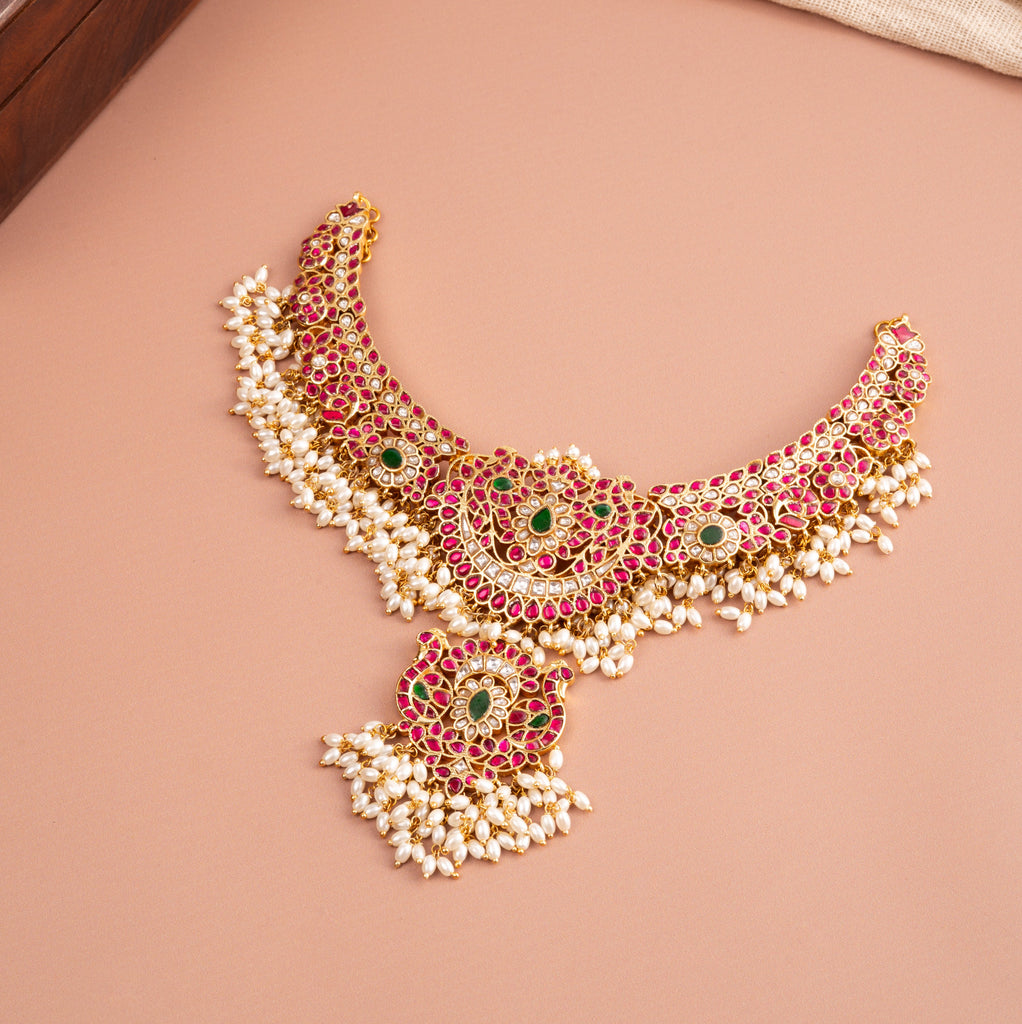 Bridal Grand Choker with Pearls with Jadau Setting