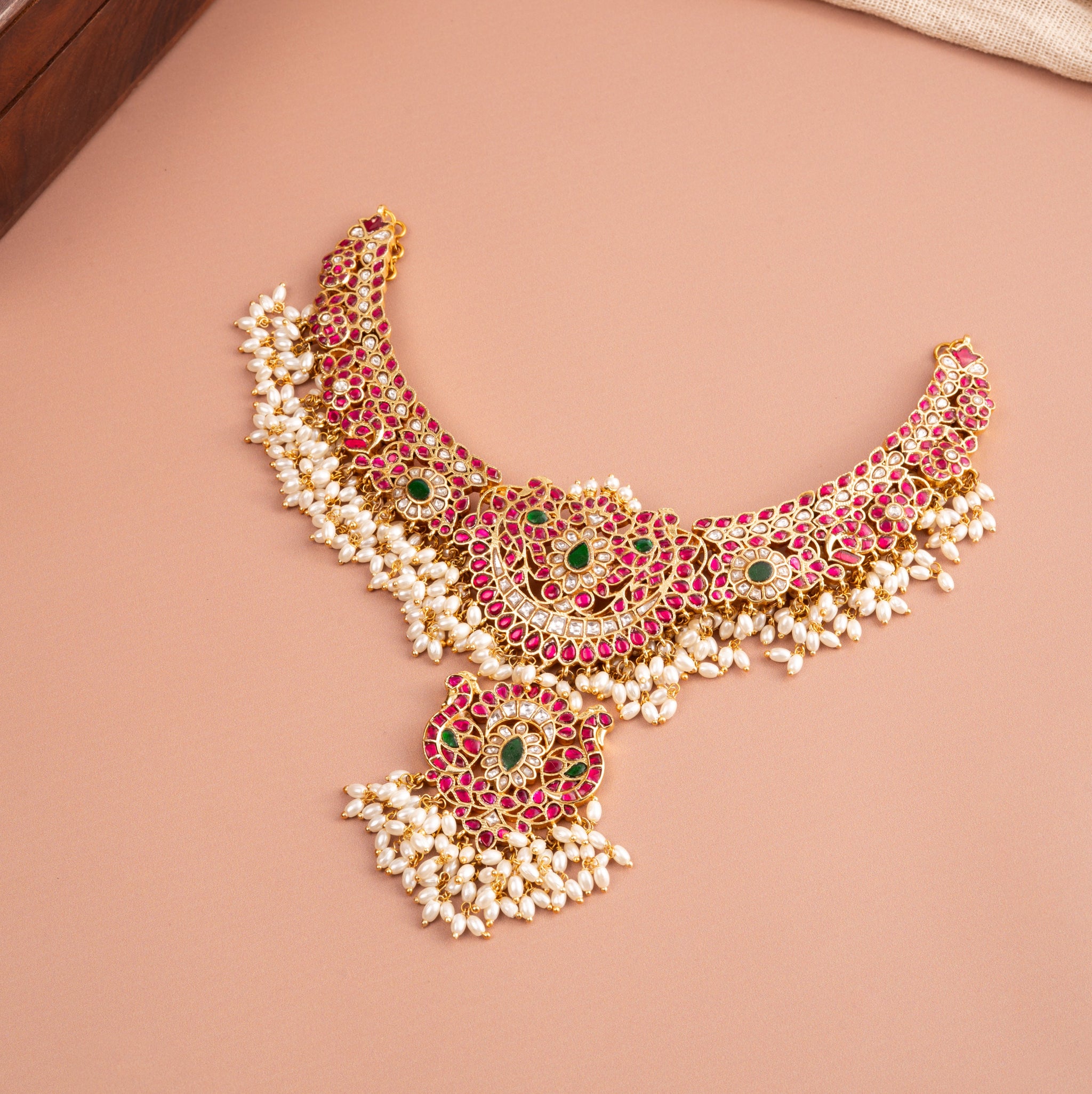 Bridal Grand Choker with Pearls with Jadau Setting