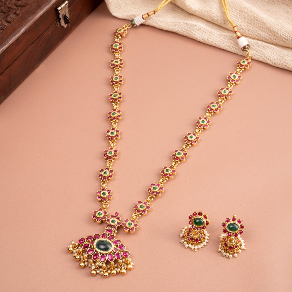 Antique Floral Haaram Set