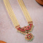 Kundan Pearl Bridal Haram with Peacock Motif Pendant