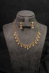 Leaf Drop Diamond Crush Necklace Set (A-550)
