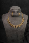 Temple Scroll Diamond Crush Necklace Set (A-555)