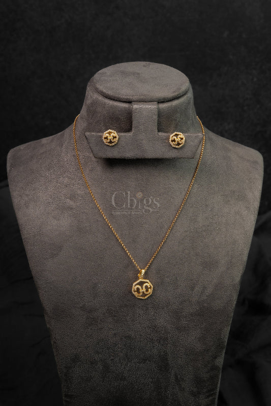 Minimal Trinity Diamond Crush Pendant Set (PS-267)
