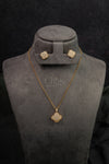 Floral Halo Diamond Crush Pendant Set (PS-251)