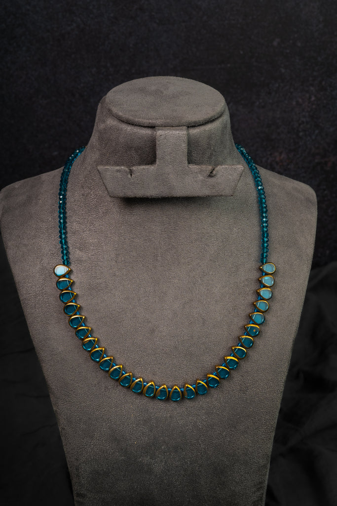 Turquoise Oval Stone Necklace (IBM-43)