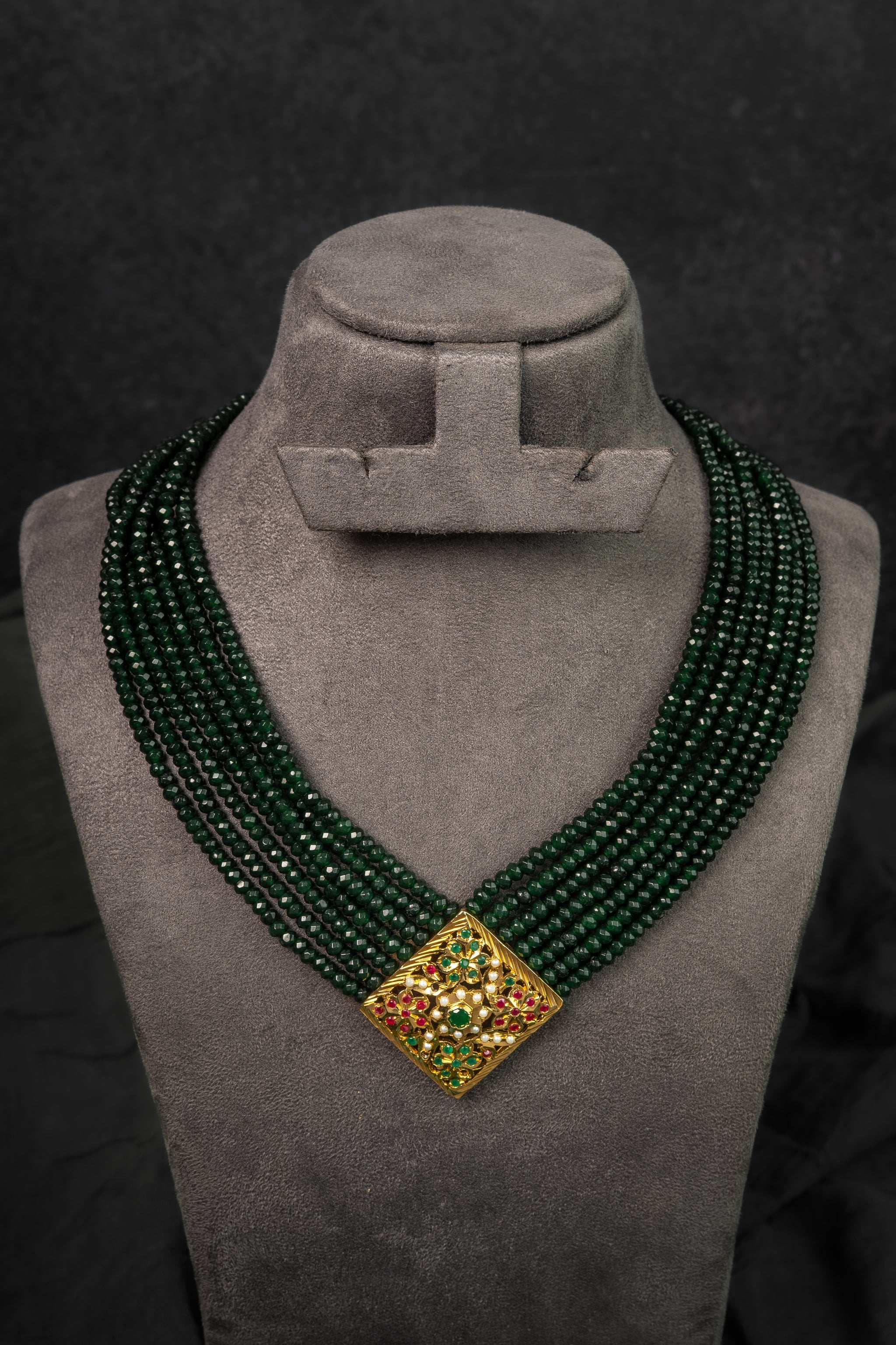 Emerald Multi-Layer Statement Necklace