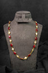 Ruby Pearl Link Necklace (ATN-607)