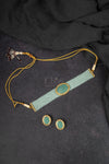Turquoise Crystal Kundan Choker Set (KDN-82)