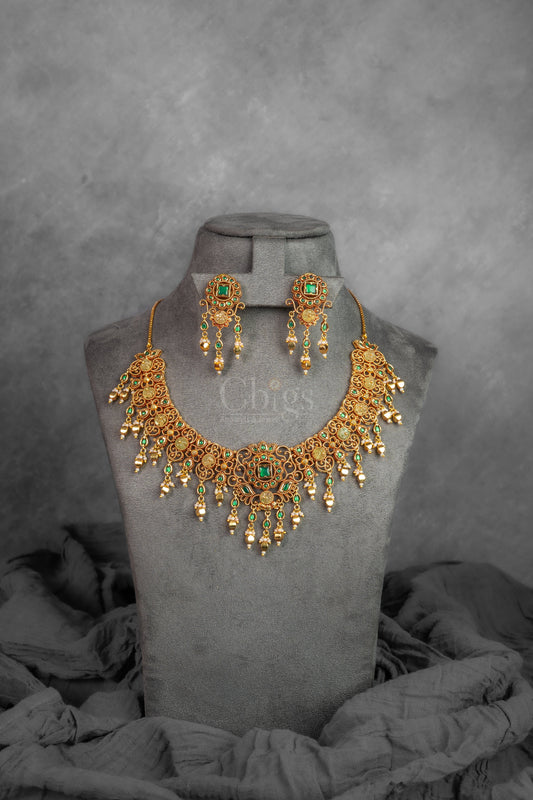 DC Kundan Tassel Drop Necklace Set (VS-182) 