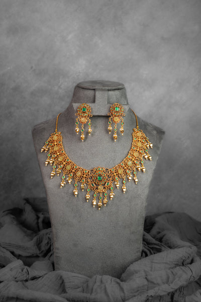 DC Kundan Tassel Drop Necklace Set (VS-182) 